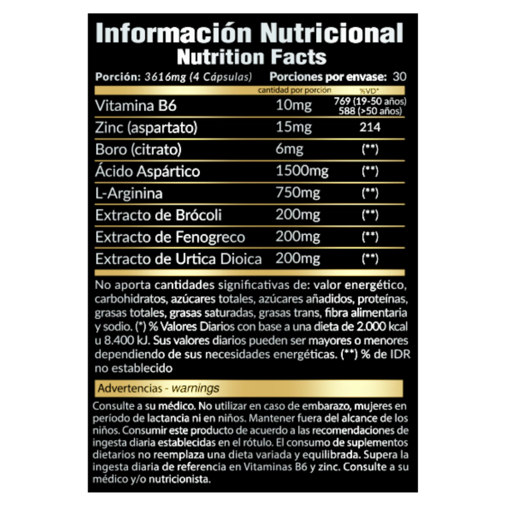 GOLD NUTRITION - Testo Gold x 120 comp - Imagen 2
